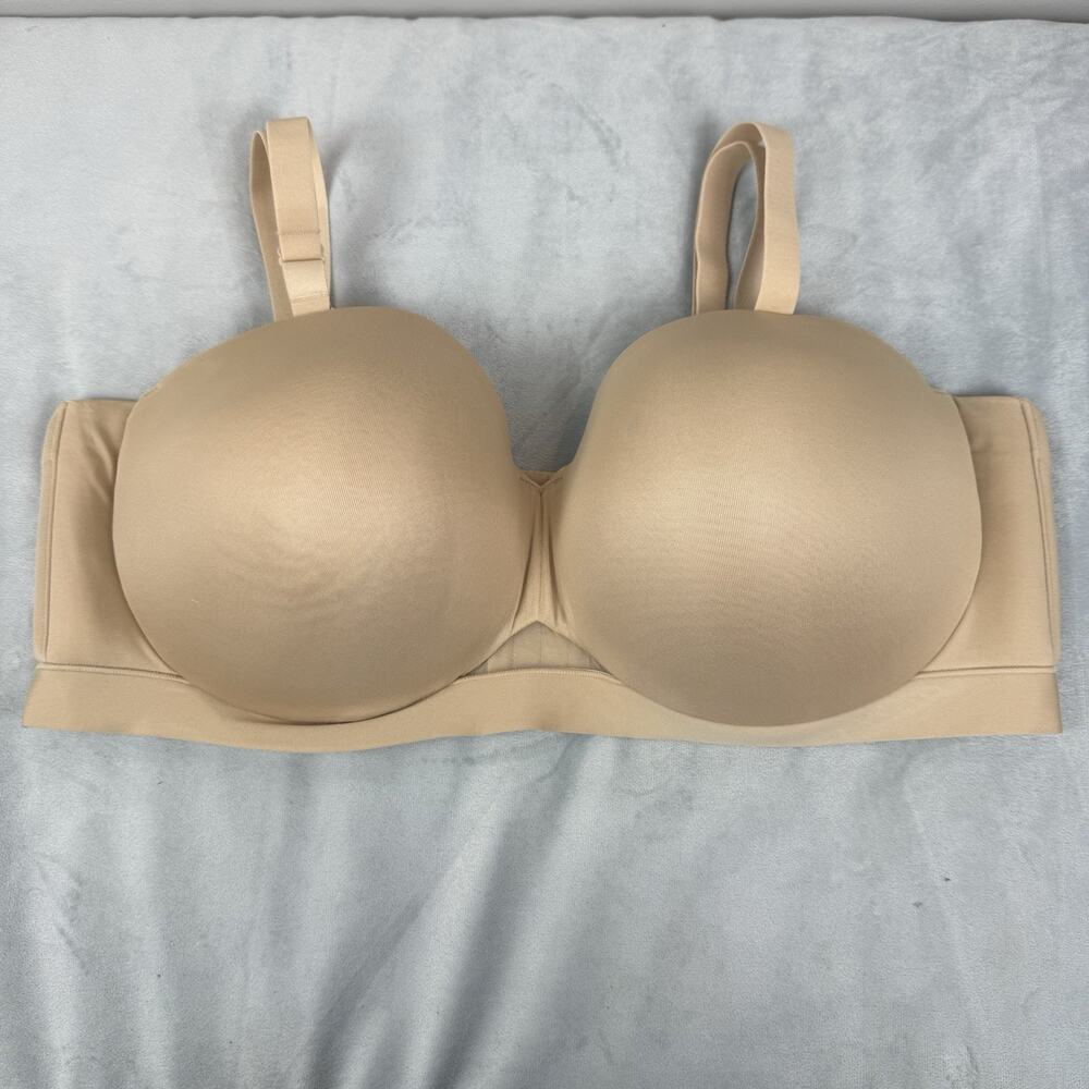 Cacique Comfort Bliss Bra 46DDD Beige Lightly Lined Multi Way Strapless